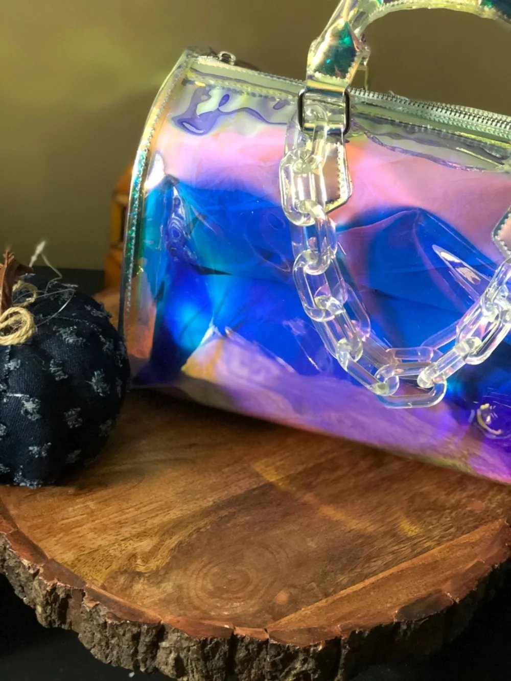 Iridescent Holographic Satchel - Multi-Color
